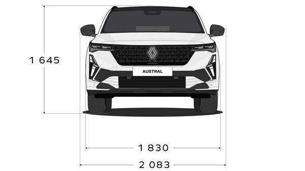 front dimensions - modular design - Renault Austral full hybrid E-Tech 