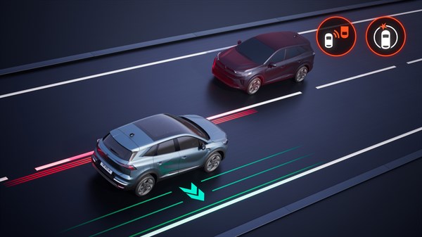 Renault Symbioz full hybrid E-Tech  - front detection with emergency trajectory correction